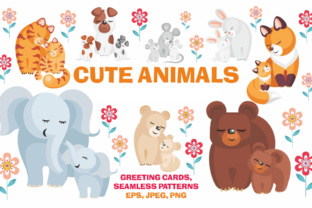 Adorable Animal Vector Illustrations: Celebrate Motherhood with Cubs in Creative Design