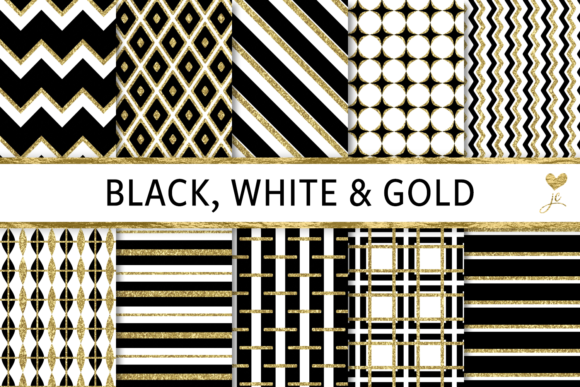 Black, White and Gold Textures