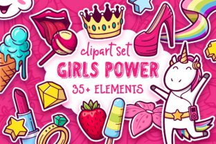 Girls Power Clipart & Pattern Set: Creative, Versatile, and Empowering Design Resources