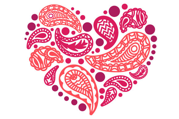 Heart Made of Paisley Patterns: A Versatile Design for Meaningful Expression
