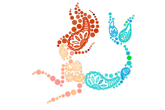 Mermaid Made of Paisley Patterns