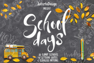 School Days Clipart Lettering