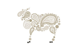 Sheep Made out of Paisley Patterns