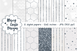Silver Bokeh Glitter Pattern Papers