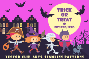 Trick or Treat 18 Children in Halloween Costumes: A Versatile Vector Resource for Creative Professionals