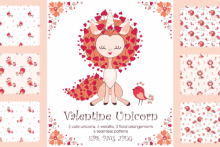 Valentine Unicorn Clip Art & Patterns